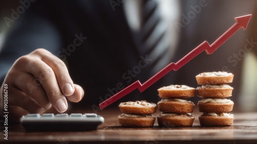 Wallpaper Mural Business concept financial growth represented by pie charts and rising arrow Torontodigital.ca