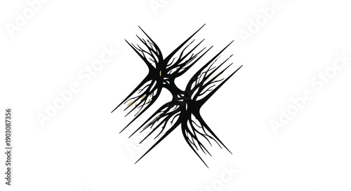 Abstract fractal pattern resembling organic growth on a white background