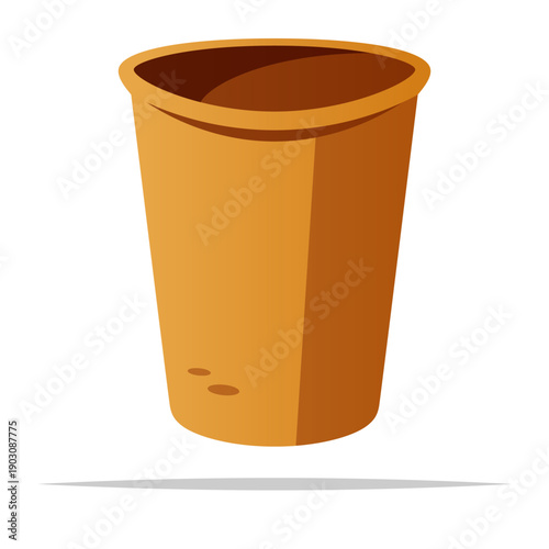 Brown paper cup vector isolated illustration