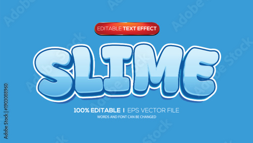 3d text effect slime theme