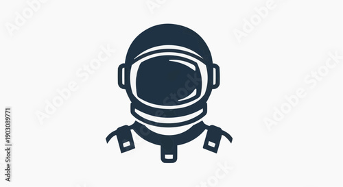 Dark Blue Astronaut Helmet Vector Icon – Space Suit Headgear and Cosmic Exploration Symbol