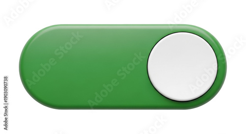 Free Download Green toggle switch PNG isolated on transparent background, on position for user interface design and mobile app development - GFXLoad