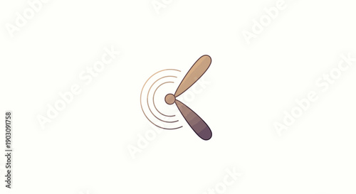 Clean and modern vector logo depicting a propeller with expanding signal circles perfect for