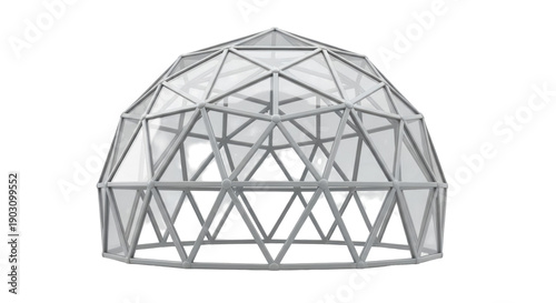 Photos Geodesic dome PNG isolated on transparent background, architectural structure wi
