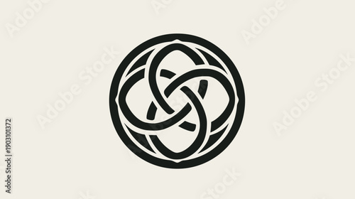 Abstract celtic knot design on a neutral background for graphic projects