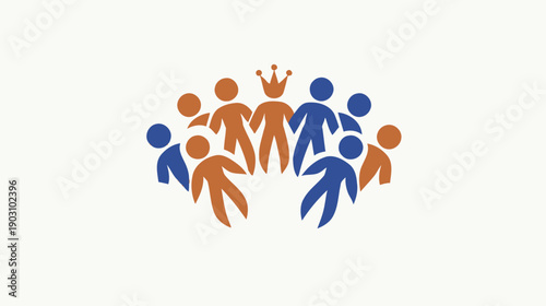 Abstract illustration of diverse people symbolizing teamwork and leadership