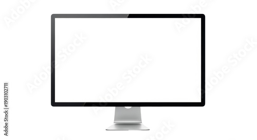 Modern computer monitor PNG isolated on transparent background, sleek desktop display for graphic design and presentations