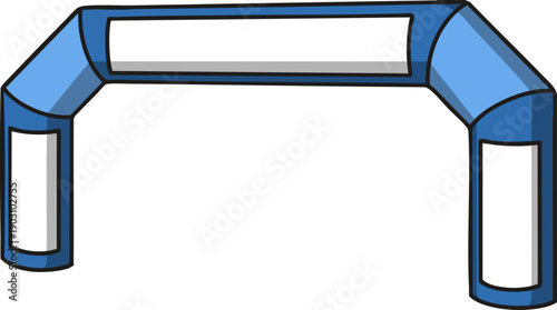 blue text frame with air arch