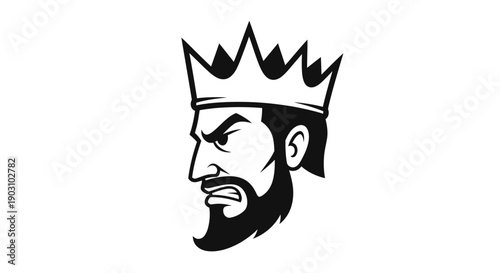 Profile of a king with a crown vector illustration for design