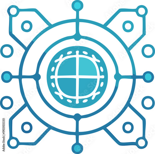 Simple Icon of Atom Qubit with Circuit Design