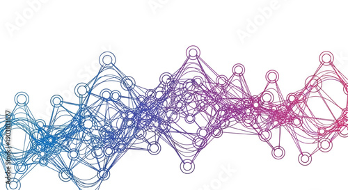 Abstract network connections representing data flow and digital technology and scientific innovation