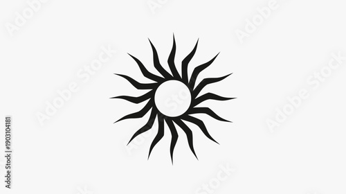 Abstract sun symbol isolated on white background for design elements