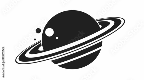 Stylized illustration of a planet with rings for graphic design projects