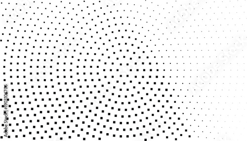 Black squares forming a halftone pattern with a gradual fade from dense to sparse on white.