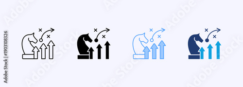 Growth Strategy Icon Set Multistyle Various Collection Element For Design
