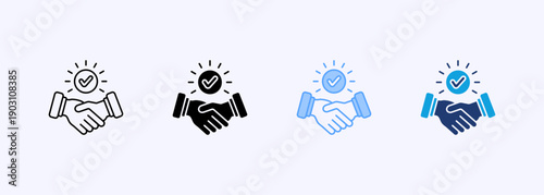 Partnership Deal Icon Set Multistyle Various Collection Element For Design