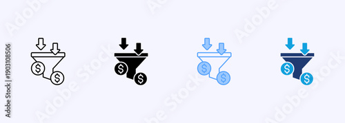 Sales Funnel Icon Set Multistyle Various Collection Element For Design