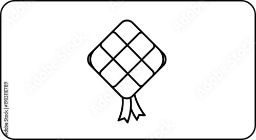 Simple Black and White Kite Illustration 1.