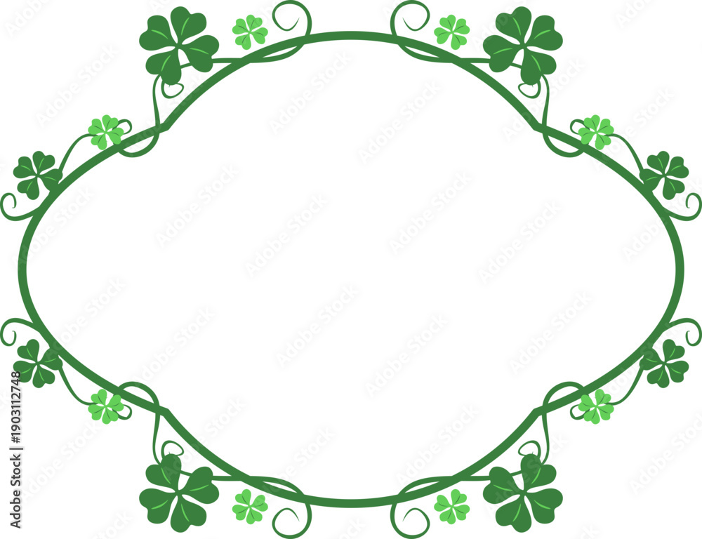 Fototapeta premium St Patricks Day Frame with Clover Leaf