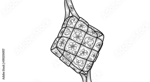 Detailed Hand Drawn Waffle Illustration.