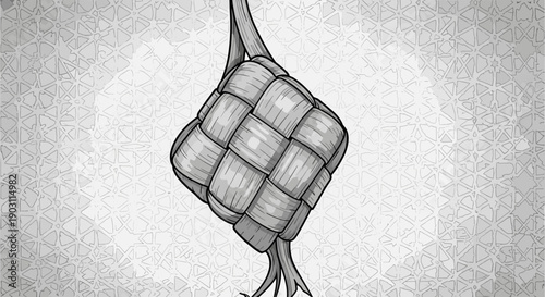 Detailed Illustration of Garlic Bulb Hanging.