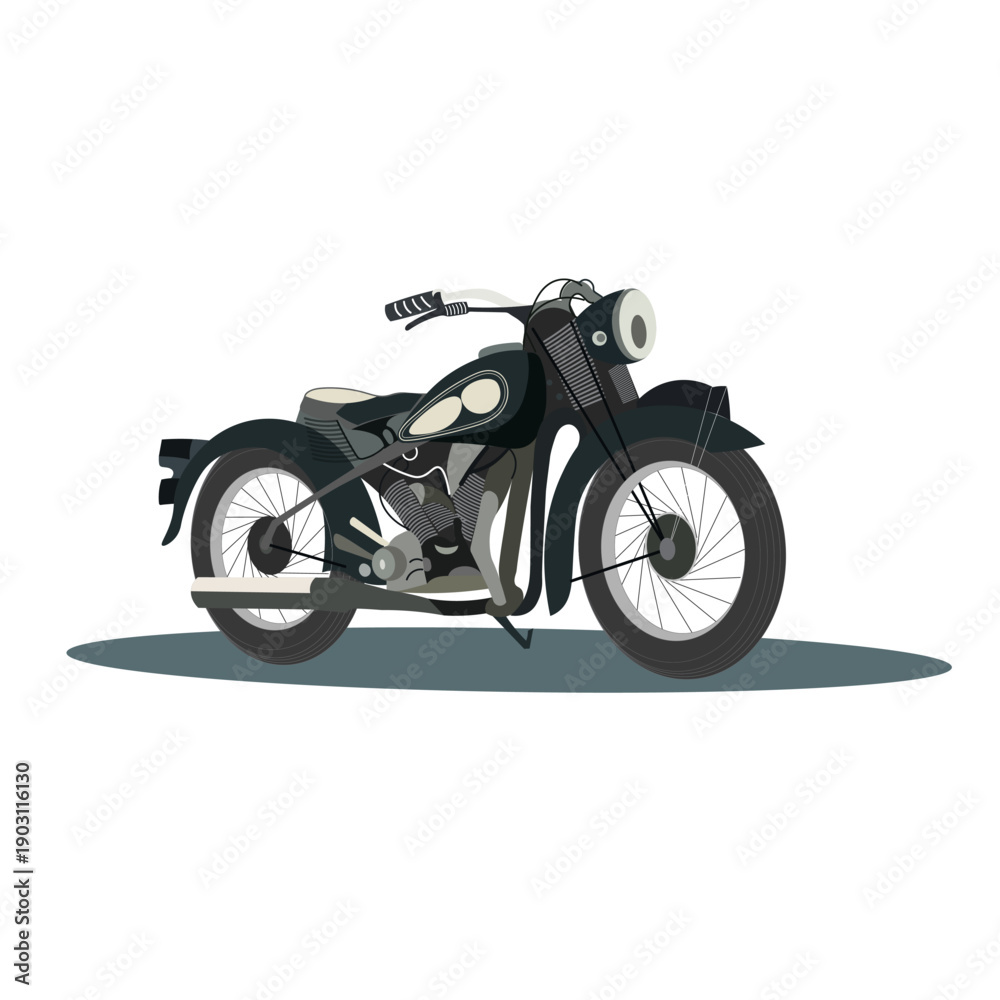 Fototapeta premium Motorcycle Vector Art - Editable Bike Design for Posters, Logos and Print