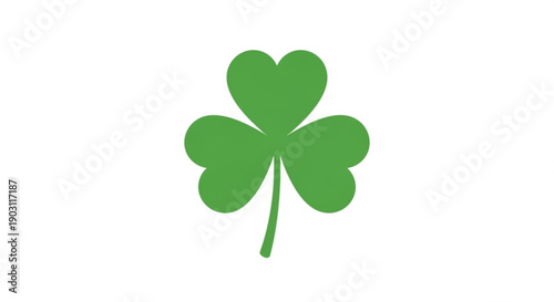 Green shamrock symbol a simple vector illustration representing luck and St Patricks Day isolated on a white background