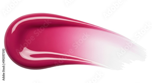 Obraz na plátně Fuchsia pink lip gloss smear isolated PNG on transparent background, cosmetic sw