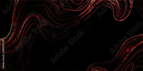 Vector Dark elegant digital fractal, mysterious patterns, resembling flowing energy swirls on a dark void. Suitable for graphic design or background.