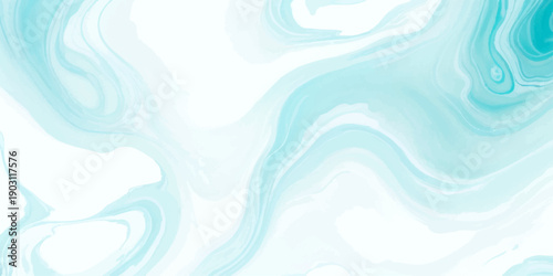 Vector Abstract fluid art background with swirling turquoise colors. Evoking ethereal beauty and serene elegance. The interplay of water and pigment. Perfect for digital art or decorative purposes. 
