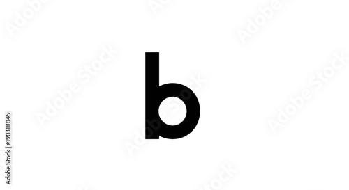Black Lowercase Letter B Font Character.