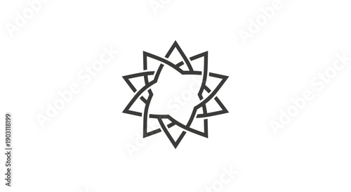 Black Star Shape Geometric Design Element.