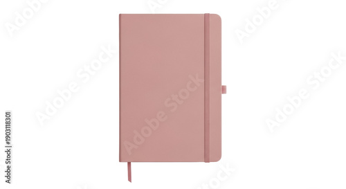Canvastavla Dusty rose notebook PNG isolated on transparent background, blank journal with e