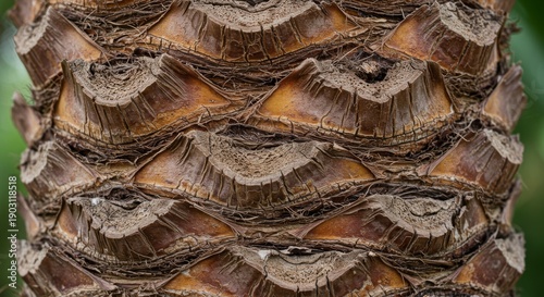 Close-up of Palm Tree Trunk Texture