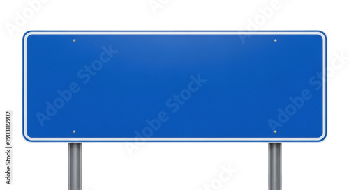 Photos Blank blue road sign isolated on transparent background PNG, empty traffic signa