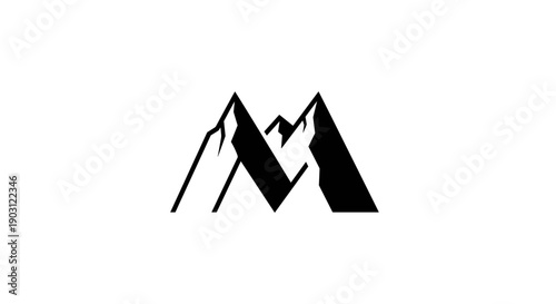 Black Mountain Logo Design Element.