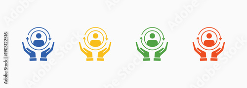 Client Retention Icon Set Color Multiple Style Collection Element For Design