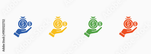 Funding Icon Set Color Multiple Style Collection Element For Design