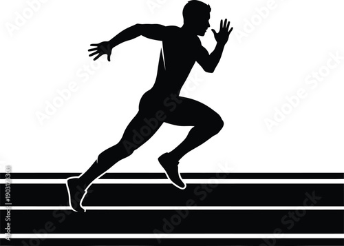 Athlete running on track