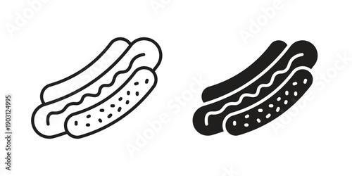 Hot dog icon suitable symbol. Simple stock illustration stock