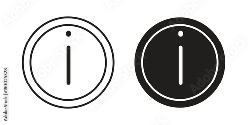 Info icons vector symbol with editable stroke and flat versions