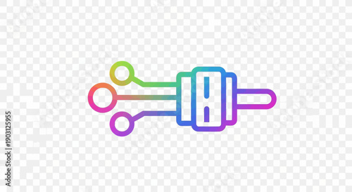 Vibrant digital data transfer icon symbolizing modern technology and network connectivity