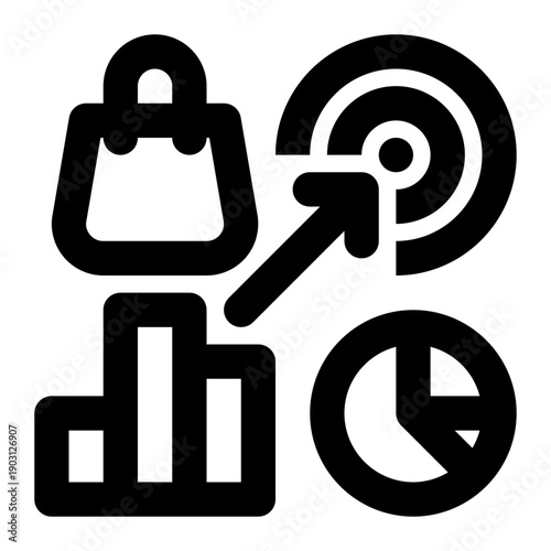 Sales KPI, Marketing KPI, Marketing Outline Icon