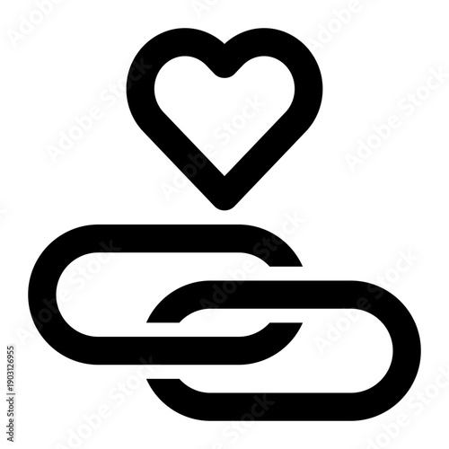 Rapport Building, Connected Heart, Love Connection Outline Icon