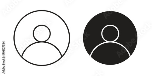 Login icons vector symbol with editable stroke and flat versions