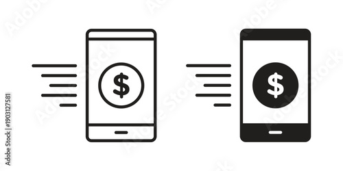 Mobile banking icon suitable symbol. Simple stock illustration stock