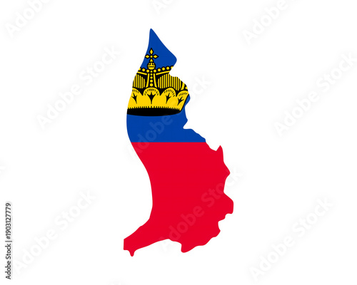 Liechtenstein country map with flag colors evokes patriotism and national pride, perfect for geography and travel projects