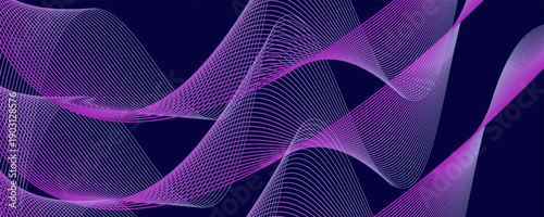 Abstract glowing wave lines on light blue background. Modern flowing wavy lines. Dynamic wave pattern. Futuristic concept. Suit for banner, poster, cover, brochure, flyer, website