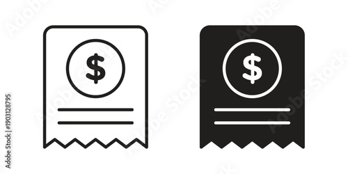 Payment receipt icon suitable symbol. Simple stock illustration stock