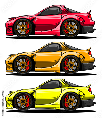 rx 7 side view vector illustration